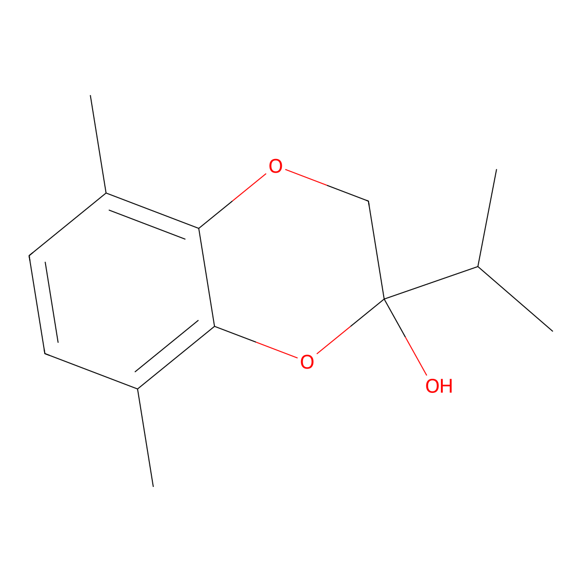 5,8-Dimethyl-2-(propan-2-yl)-2,3-dihydro-1,4-benzodioxin-2-ol molecular structure, CAS 2060053-65-6
