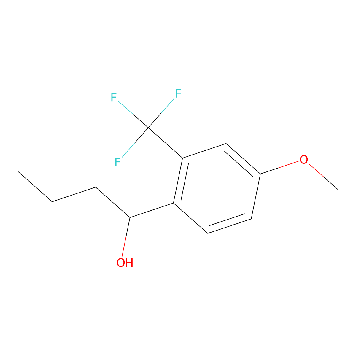 1-[4-Methoxy-2-(trifluoromethyl)phenyl]butan-1-ol molecular structure, CAS 2060053-68-9