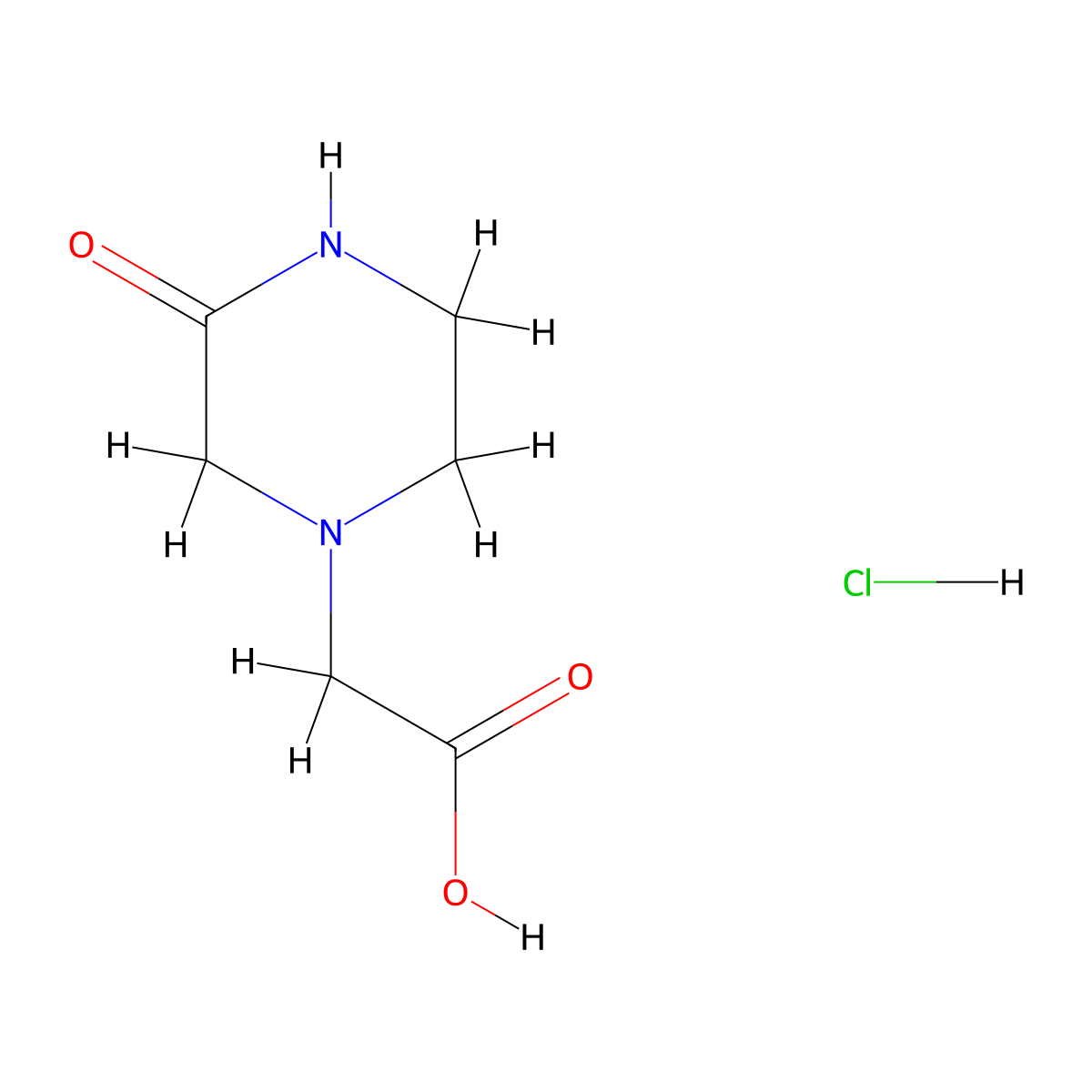 2-(3-Oxopiperazin-1-yl)acetic acid hydrochloride molecular structure, CAS 2060053-75-8