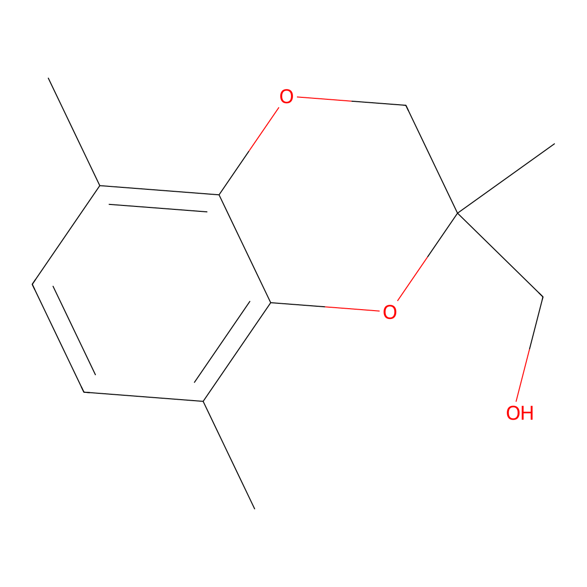 (2,5,8-Trimethyl-2,3-dihydro-1,4-benzodioxin-2-yl)methanol molecular structure, CAS 2060053-76-9
