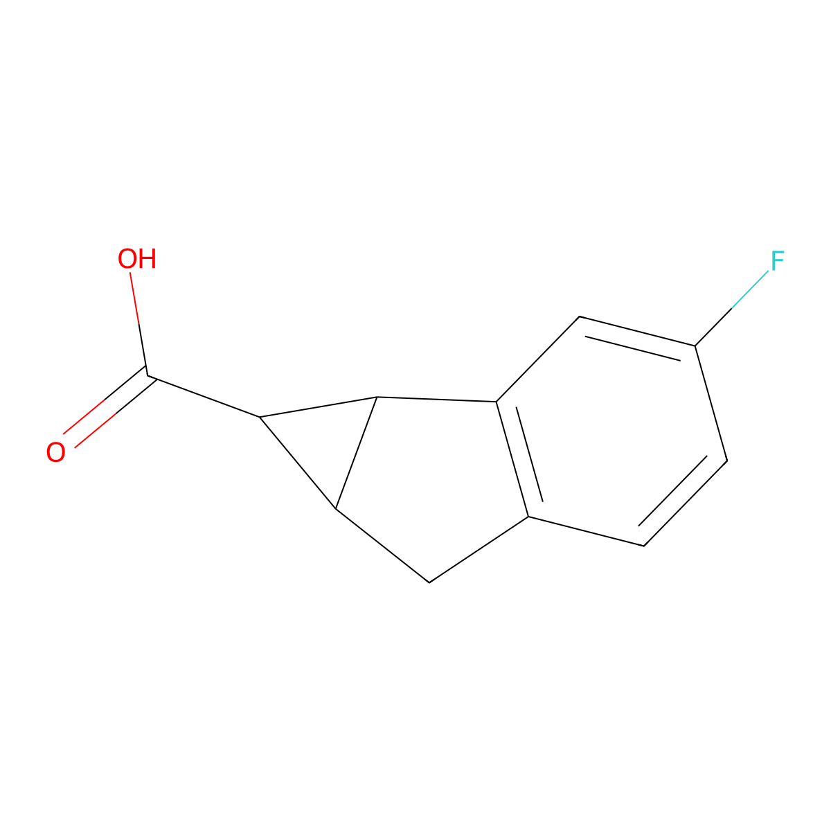 3-Fluoro-1H,1aH,6H,6aH-cyclopropa[a]indene-1-carboxylic acid molecular structure, CAS 2060053-81-6