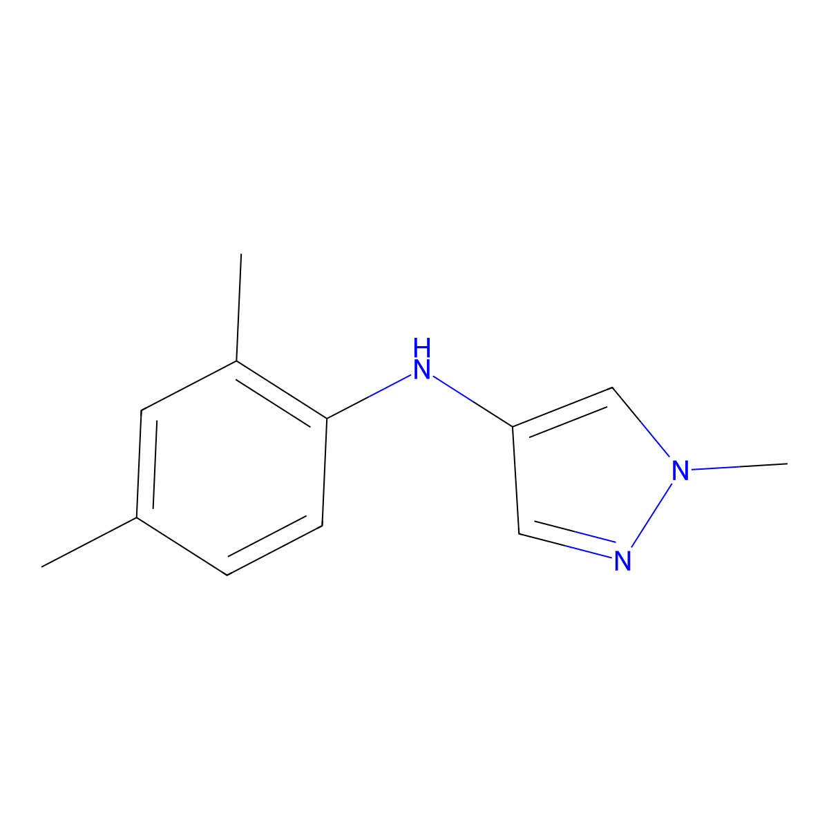 N-(2,4-Dimethylphenyl)-1-methyl-1H-pyrazol-4-amine molecular structure, CAS 2060053-85-0