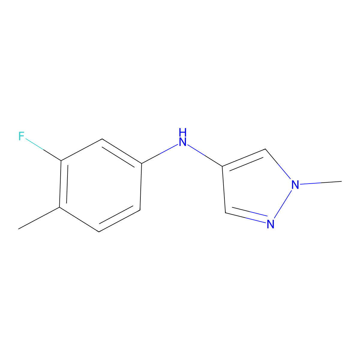 N-(3-Fluoro-4-methylphenyl)-1-methyl-1H-pyrazol-4-amine molecular structure, CAS 2060053-88-3