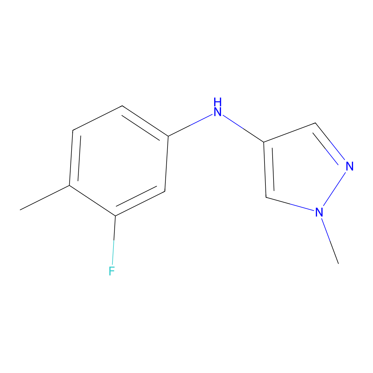 N-(3-Fluoro-4-methylphenyl)-1-methyl-1H-pyrazol-4-amine molecular structure, CAS 2060053-88-3