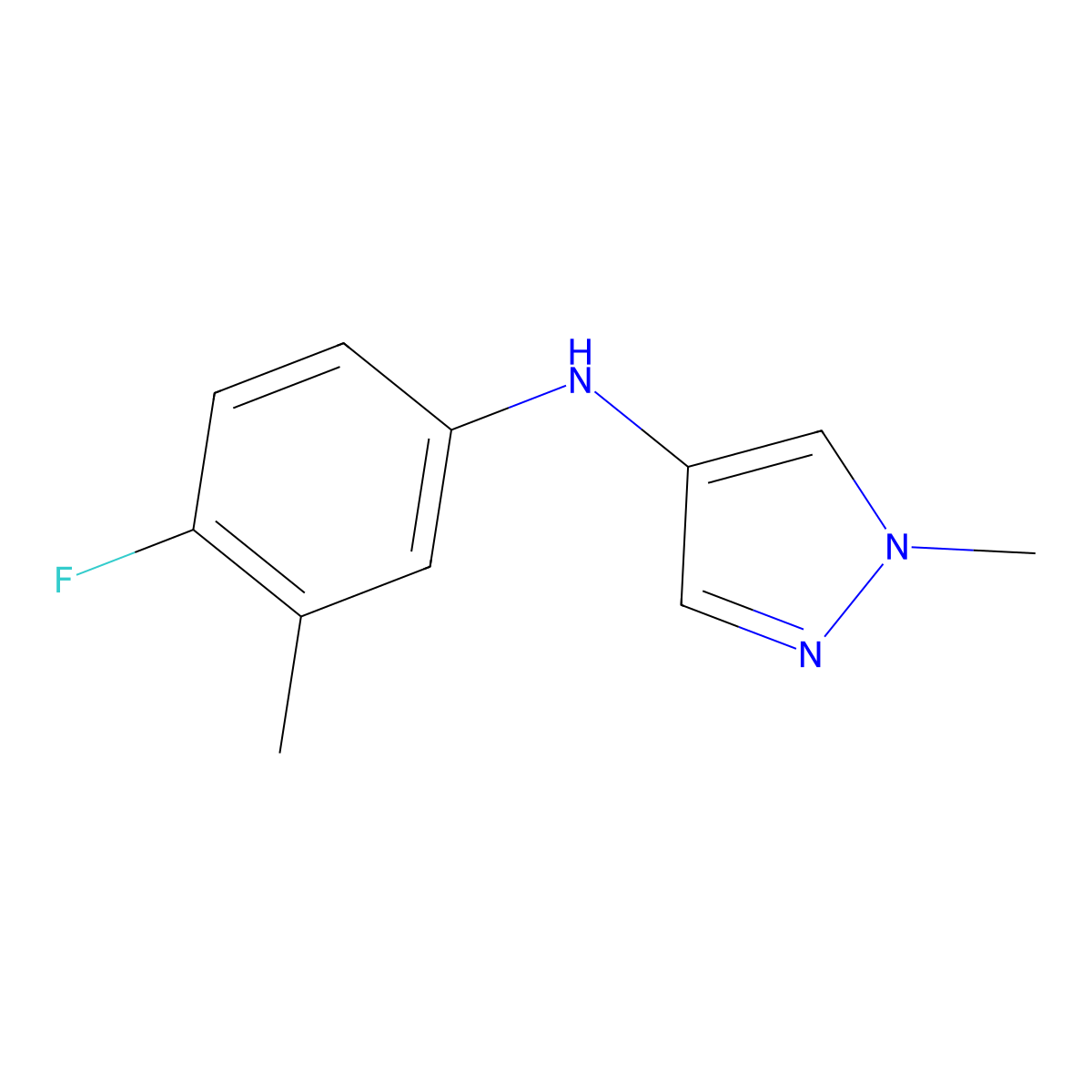 N-(4-Fluoro-3-methylphenyl)-1-methyl-1H-pyrazol-4-amine molecular structure, CAS 2060053-91-8