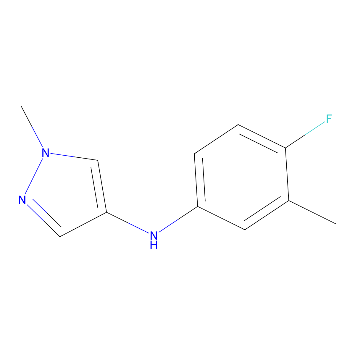 N-(4-Fluoro-3-methylphenyl)-1-methyl-1H-pyrazol-4-amine molecular structure, CAS 2060053-91-8