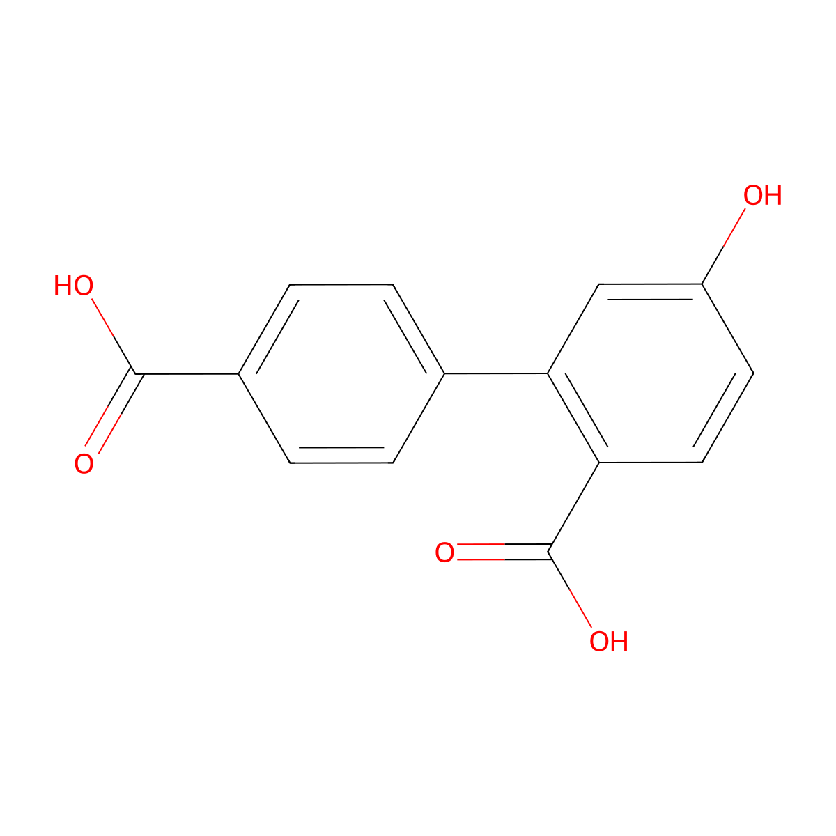 2-(4-Carboxyphenyl)-4-hydroxybenzoic acid molecular structure, CAS 2060053-98-5