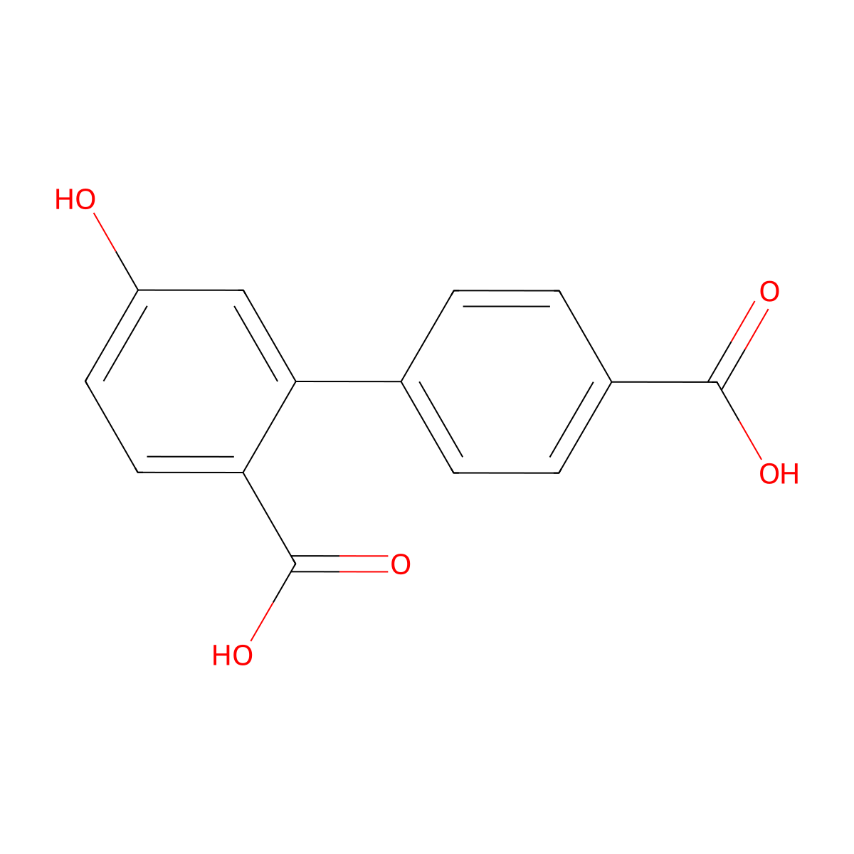 2-(4-Carboxyphenyl)-4-hydroxybenzoic acid molecular structure, CAS 2060053-98-5