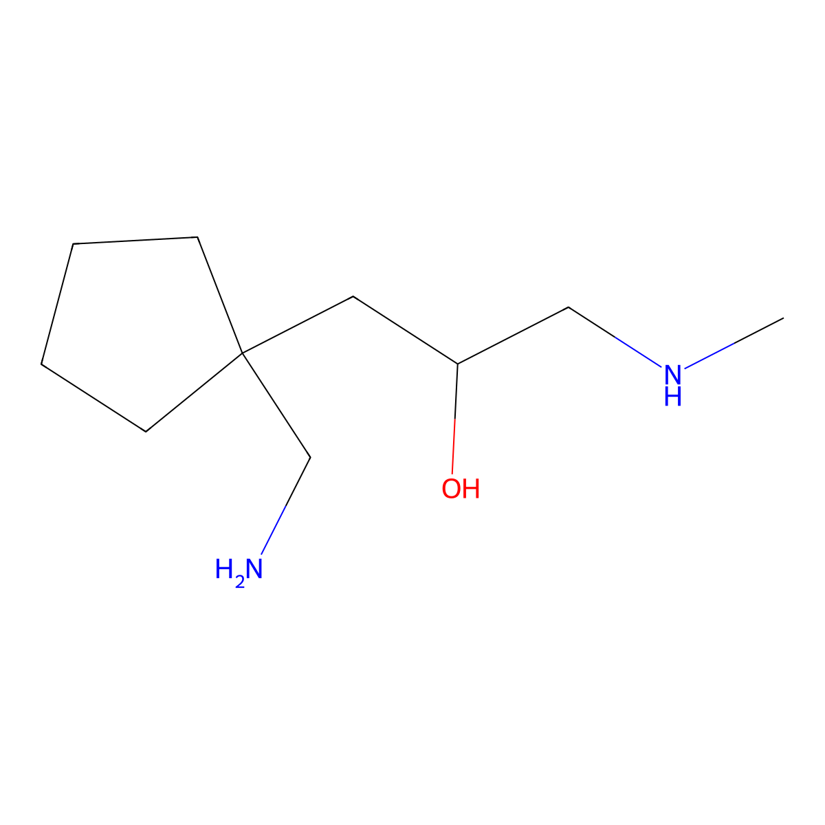 1-[1-(Aminomethyl)cyclopentyl]-3-(methylamino)propan-2-ol molecular structure, CAS 2060056-92-8