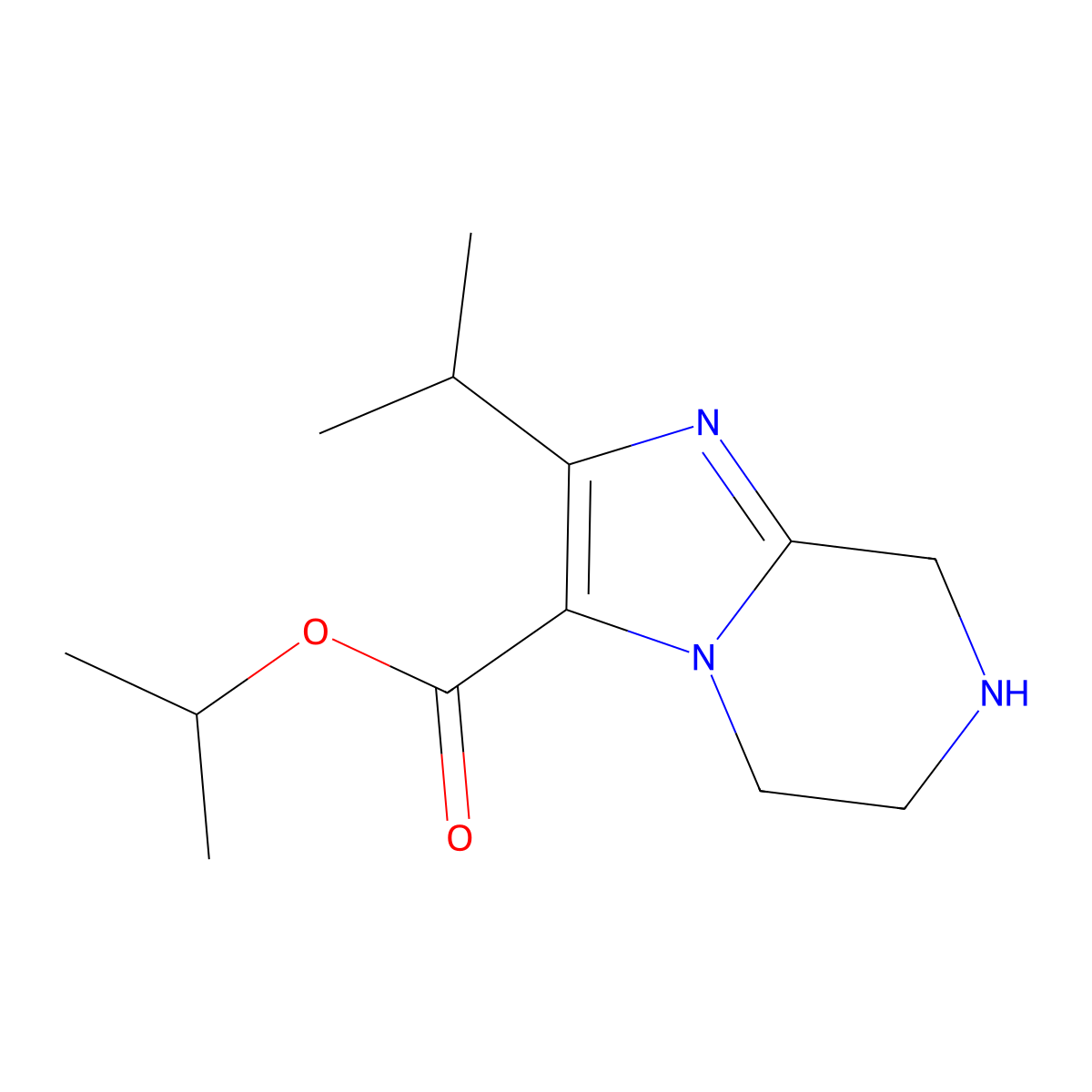 Propan-2-yl 2-(propan-2-yl)-5H,6H,7H,8H-imidazo[1,2-a]pyrazine-3-carboxylate molecular structure, CAS 2060056-95-1