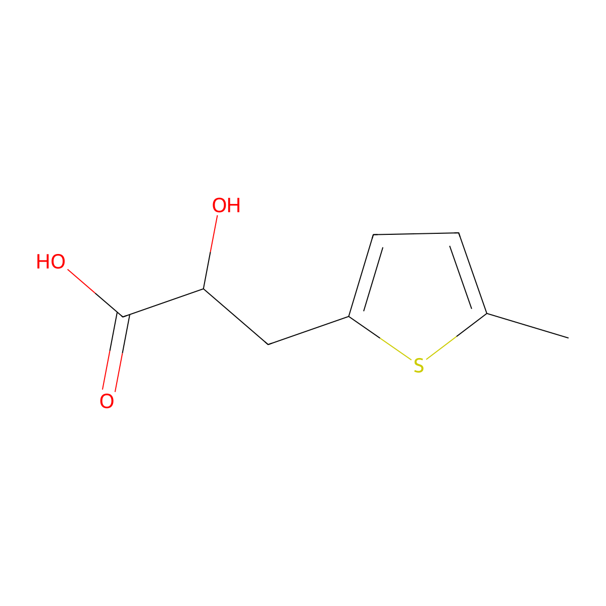 2-Hydroxy-3-(5-methylthiophen-2-yl)propanoic acid molecular structure, CAS 2060056-98-4