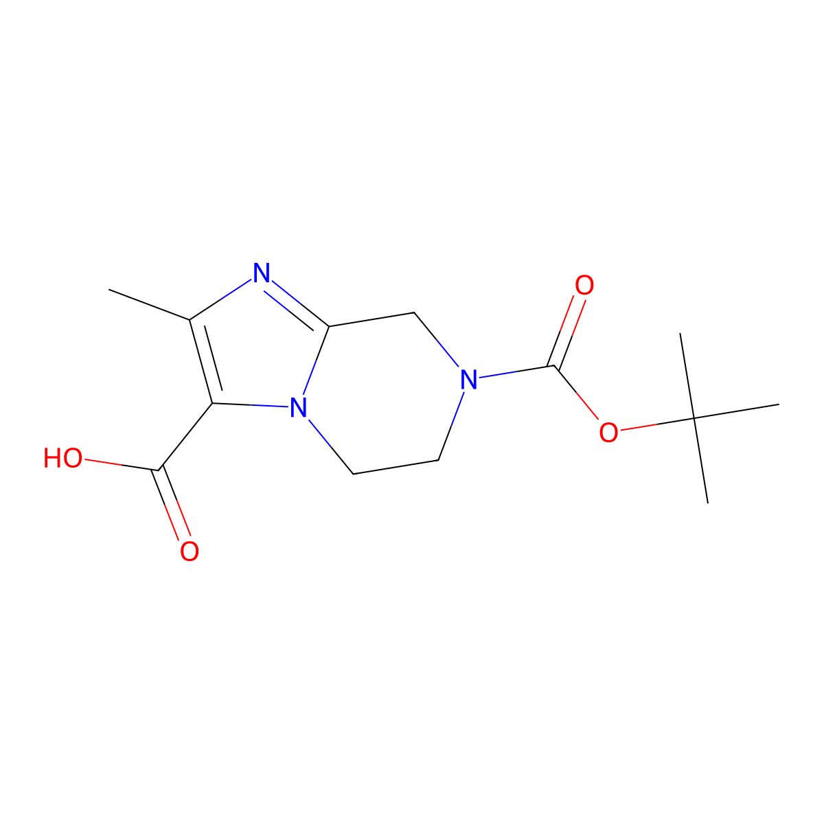 7-[(tert-Butoxy)carbonyl]-2-methyl-5H,6H,7H,8H-imidazo[1,2-a]pyrazine-3-carboxylic acid molecular structure, CAS 2060057-02-3