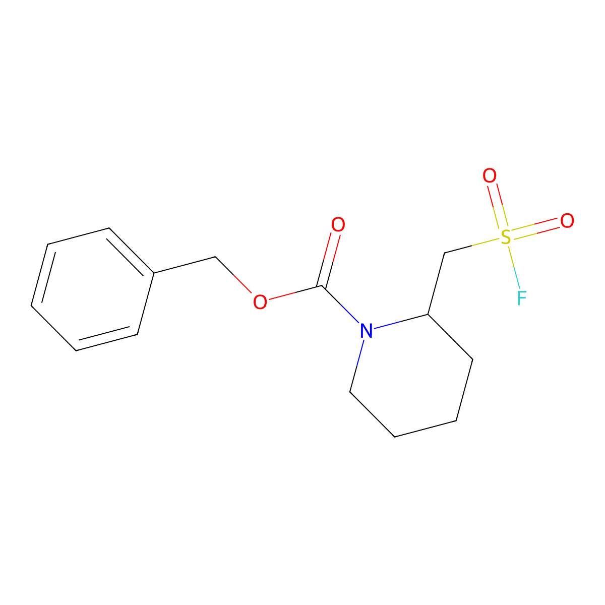 Benzyl 2-[(fluorosulfonyl)methyl]piperidine-1-carboxylate molecular structure, CAS 2060057-04-5