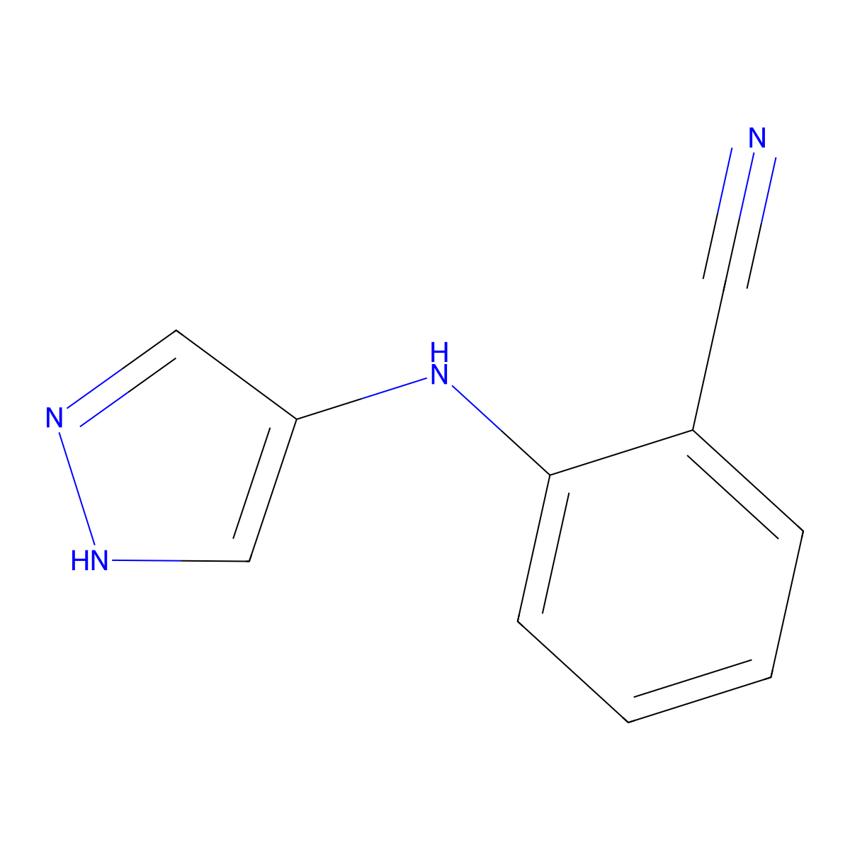 2-[(1H-Pyrazol-4-yl)amino]benzonitrile molecular structure, CAS 2060057-05-6