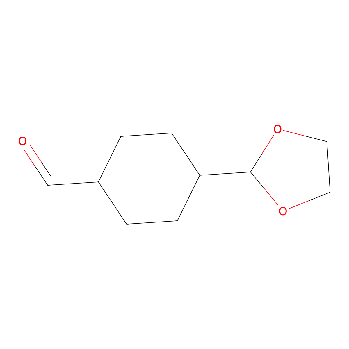 4-(1,3-Dioxolan-2-yl)cyclohexane-1-carbaldehyde molecular structure, CAS 2060057-18-1