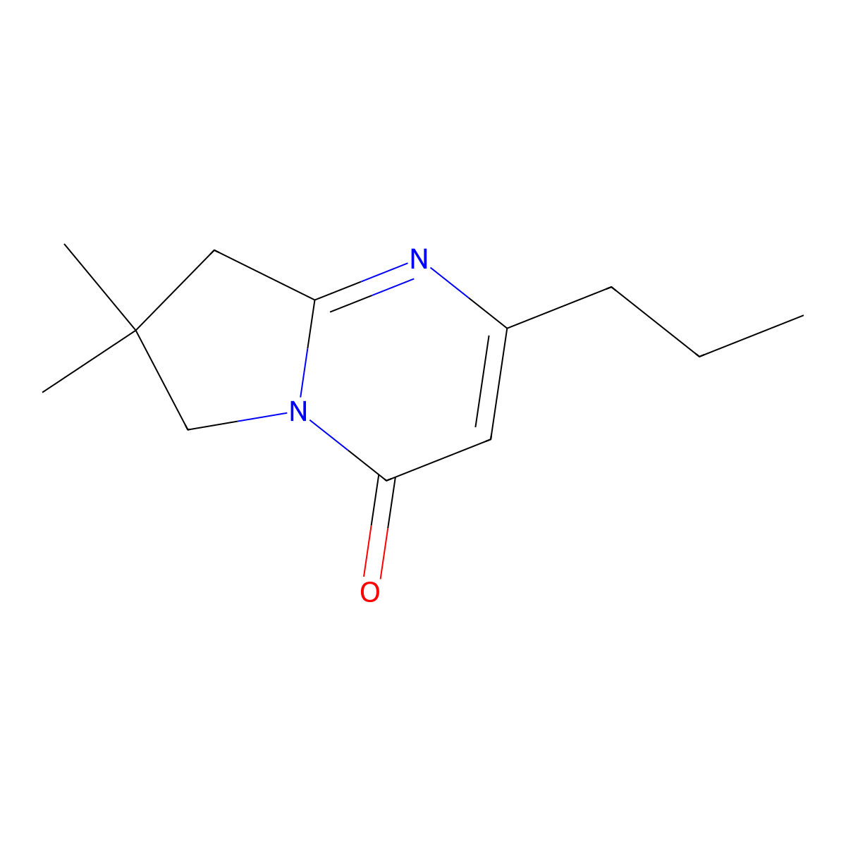 7,7-Dimethyl-2-propyl-4H,6H,7H,8H-pyrrolo[1,2-a]pyrimidin-4-one molecular structure, CAS 2060057-21-6