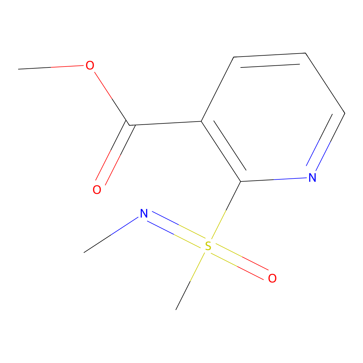 Methyl 2-[methyl(methylimino)oxo-lambda6-sulfanyl]pyridine-3-carboxylate molecular structure, CAS 2060057-23-8