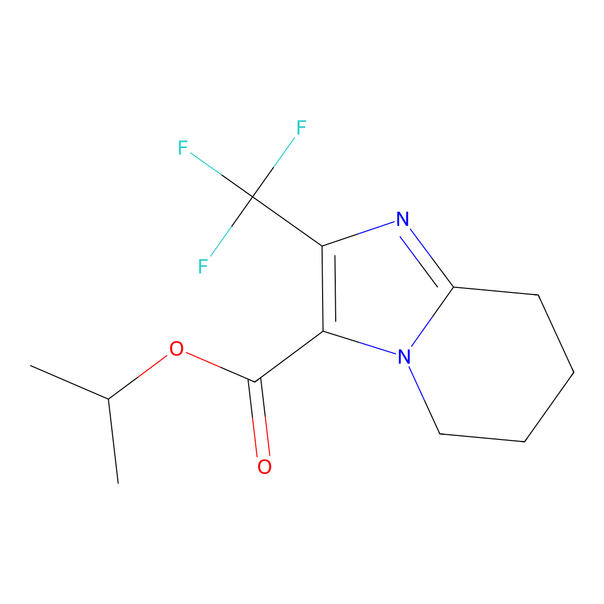 Propan-2-yl 2-(trifluoromethyl)-5H,6H,7H,8H-imidazo[1,2-a]pyridine-3-carboxylate molecular structure, CAS 2060057-25-0