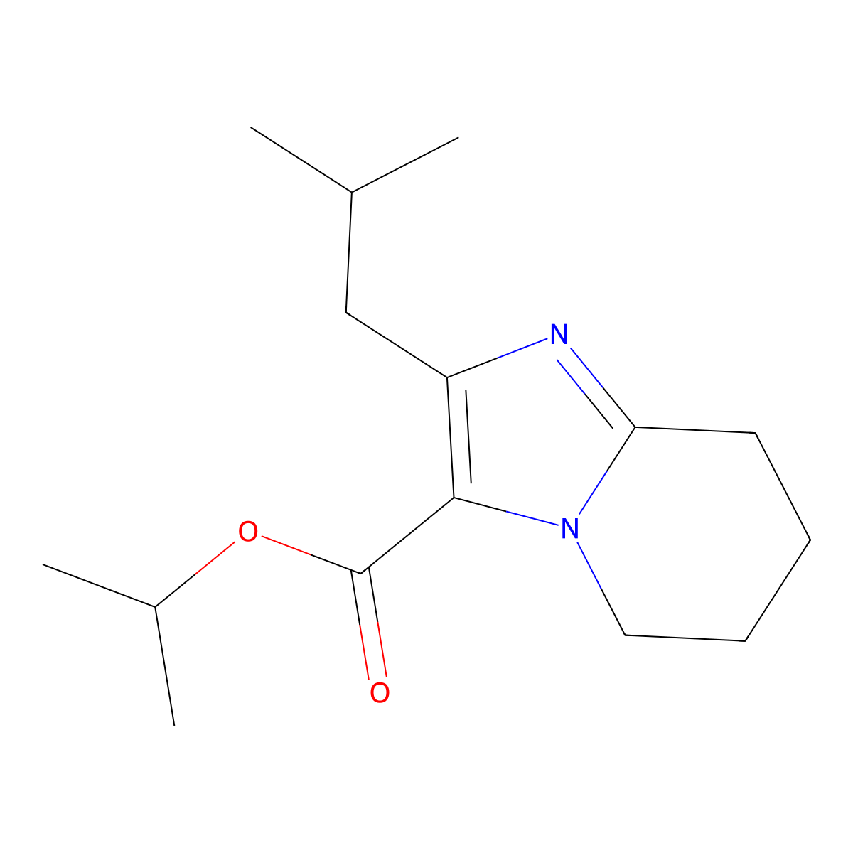 Propan-2-yl 2-(2-methylpropyl)-5H,6H,7H,8H-imidazo[1,2-a]pyridine-3-carboxylate molecular structure, CAS 2060057-31-8