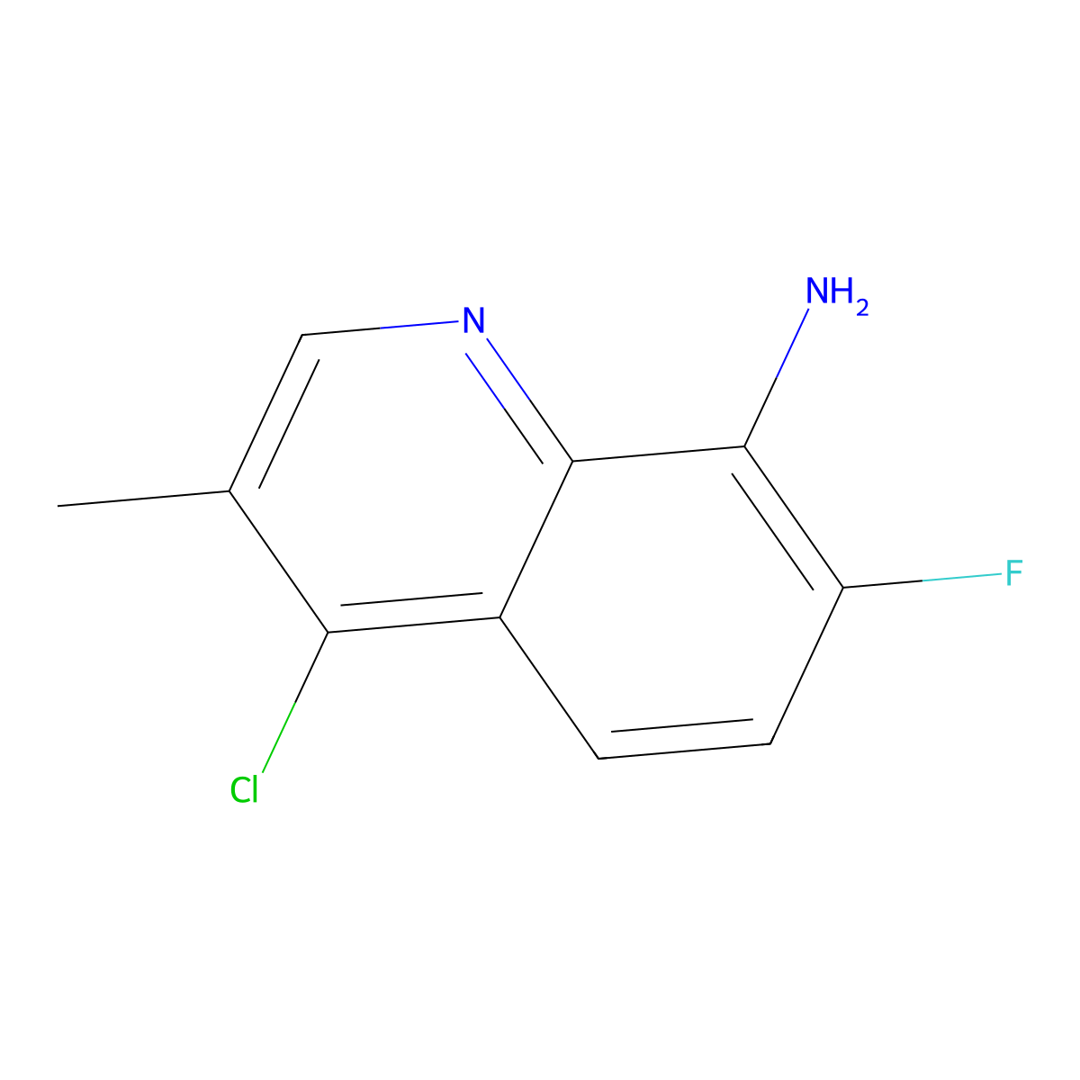 4-Chloro-7-fluoro-3-methylquinolin-8-amine molecular structure, CAS 2060057-33-0
