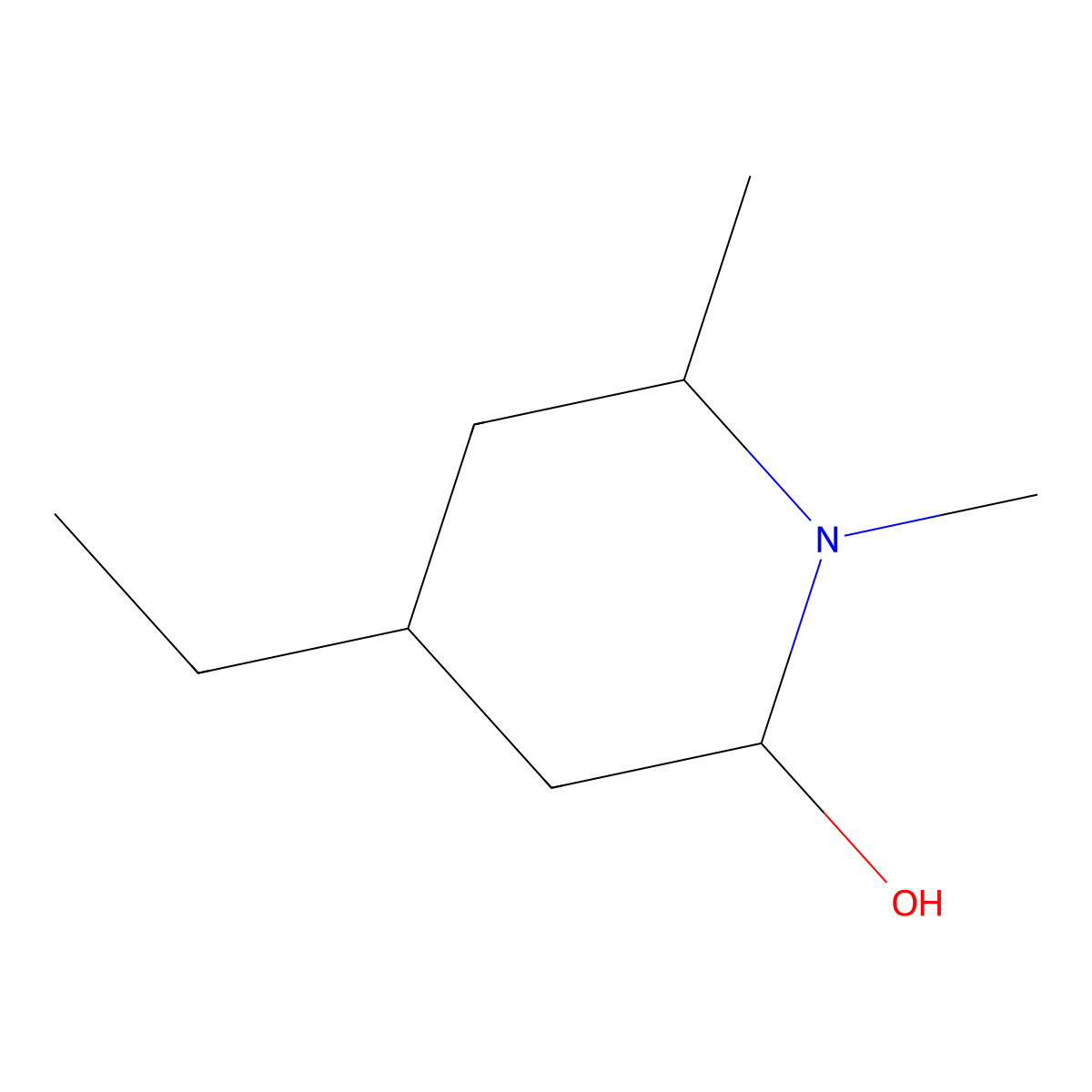 4-Ethyl-1,6-dimethylpiperidin-2-ol molecular structure, CAS 2060057-46-5