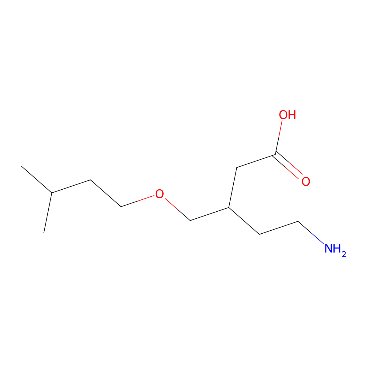 5-Amino-3-[(3-methylbutoxy)methyl]pentanoic acid molecular structure, CAS 2060057-55-6