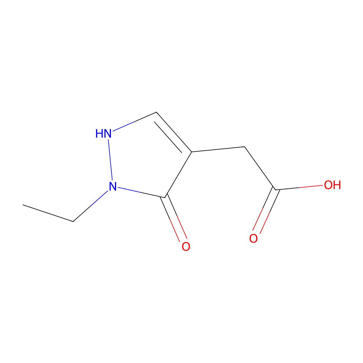 2-(2-Ethyl-3-oxo-2,3-dihydro-1H-pyrazol-4-yl)acetic acid molecular structure, CAS 2060057-59-0