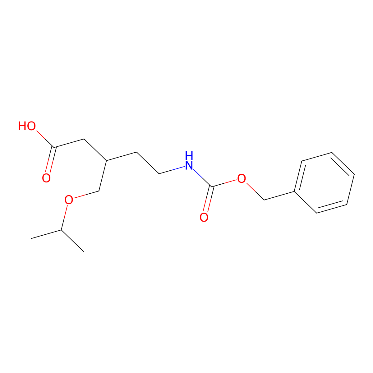 5-{[(Benzyloxy)carbonyl]amino}-3-[(propan-2-yloxy)methyl]pentanoic acid molecular structure, CAS 2060057-62-5