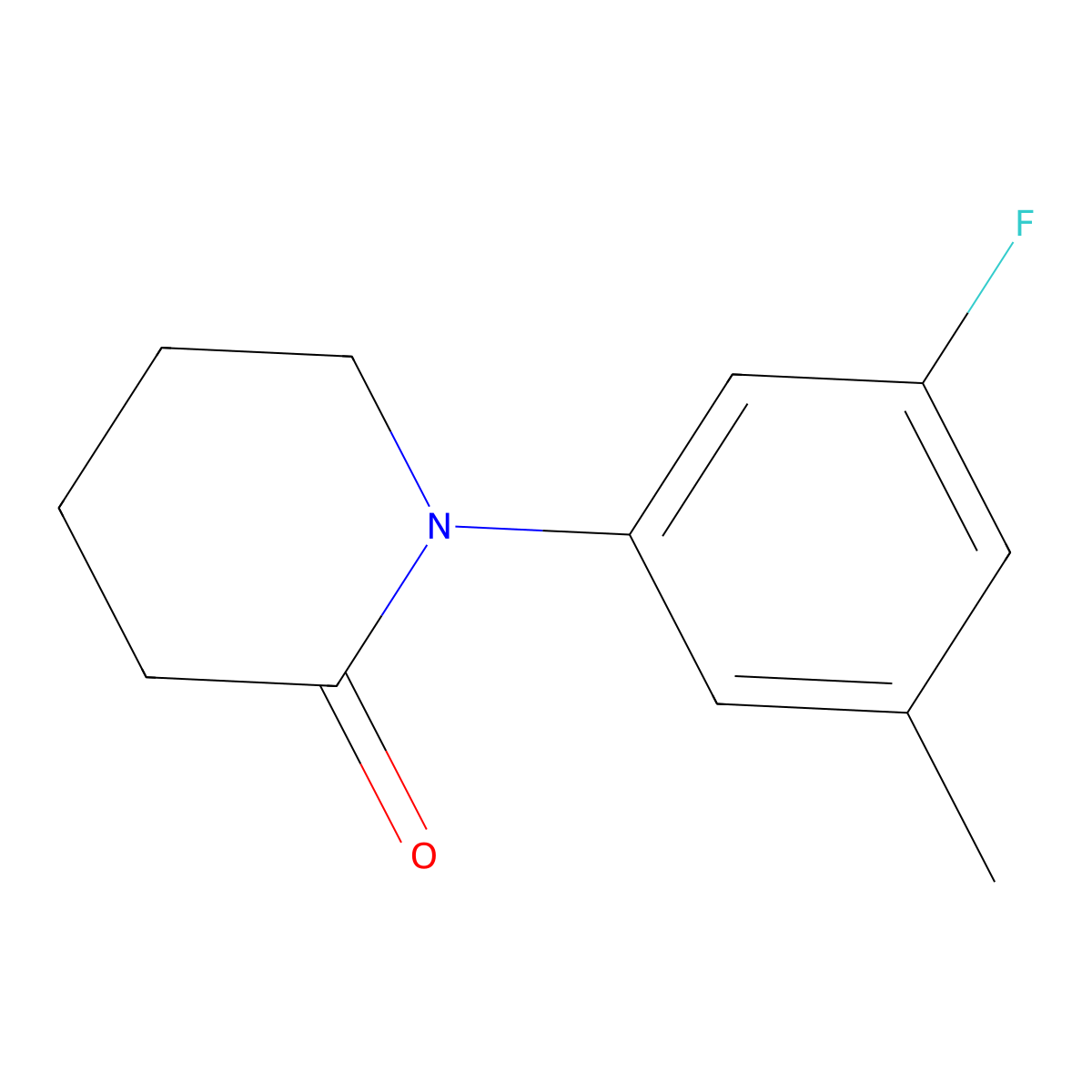 1-(3-Fluoro-5-methylphenyl)piperidin-2-one molecular structure, CAS 2060057-64-7