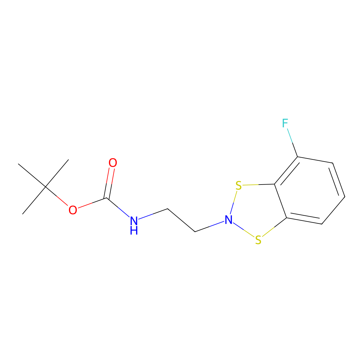 tert-Butyl N-[2-(4-fluoro-2H-1,3,2-benzodithiazol-2-yl)ethyl]carbamate molecular structure, CAS 2060057-76-1