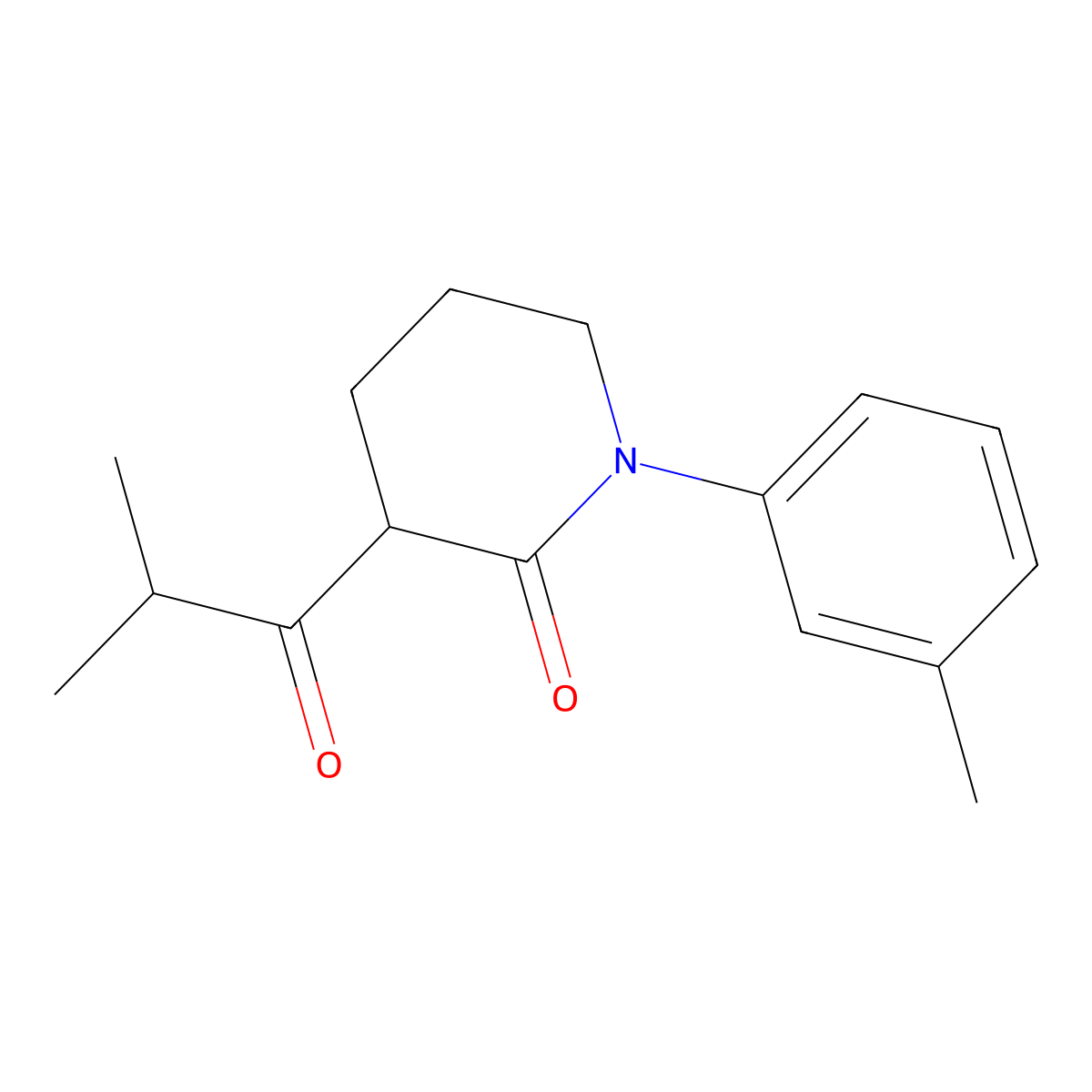 1-(3-Methylphenyl)-3-(2-methylpropanoyl)piperidin-2-one molecular structure, CAS 2060057-79-4