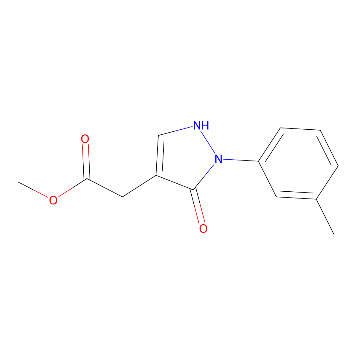 Methyl 2-[2-(3-methylphenyl)-3-oxo-2,3-dihydro-1H-pyrazol-4-yl]acetate molecular structure, CAS 2060057-86-3