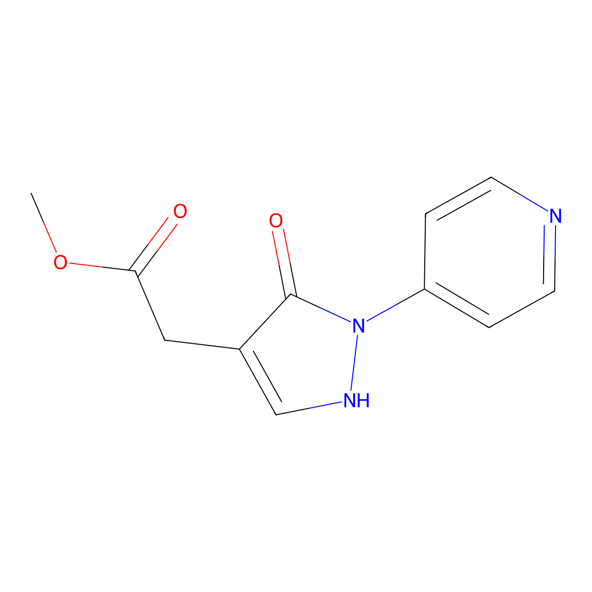 Methyl 2-[3-oxo-2-(pyridin-4-yl)-2,3-dihydro-1H-pyrazol-4-yl]acetate molecular structure, CAS 2060057-90-9