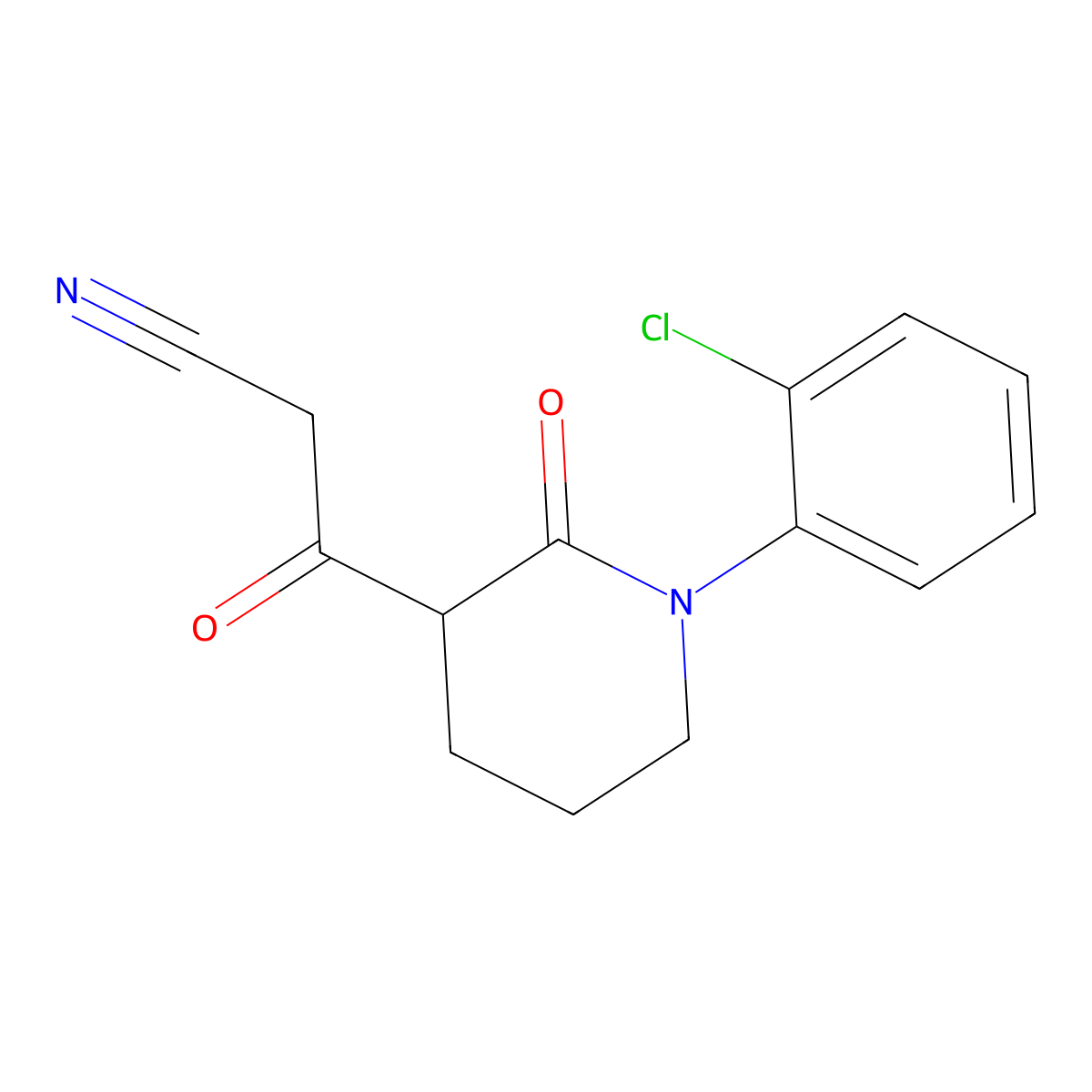 3-[1-(2-Chlorophenyl)-2-oxopiperidin-3-yl]-3-oxopropanenitrile molecular structure, CAS 2060057-92-1