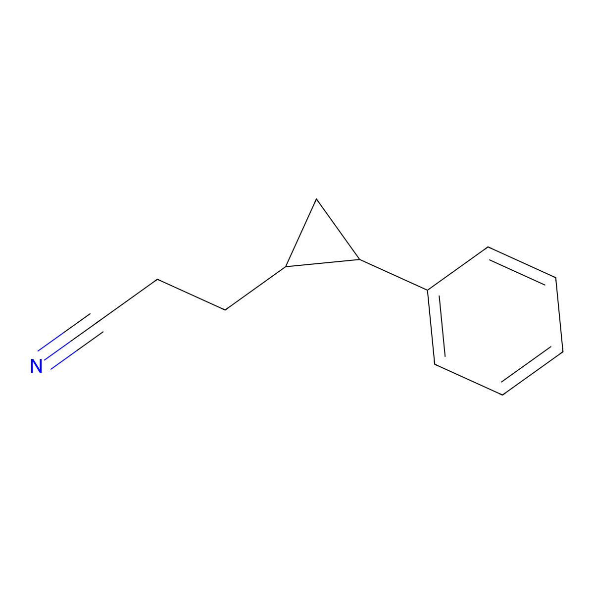 3-(2-Phenylcyclopropyl)propanenitrile molecular structure, CAS 2060057-95-4