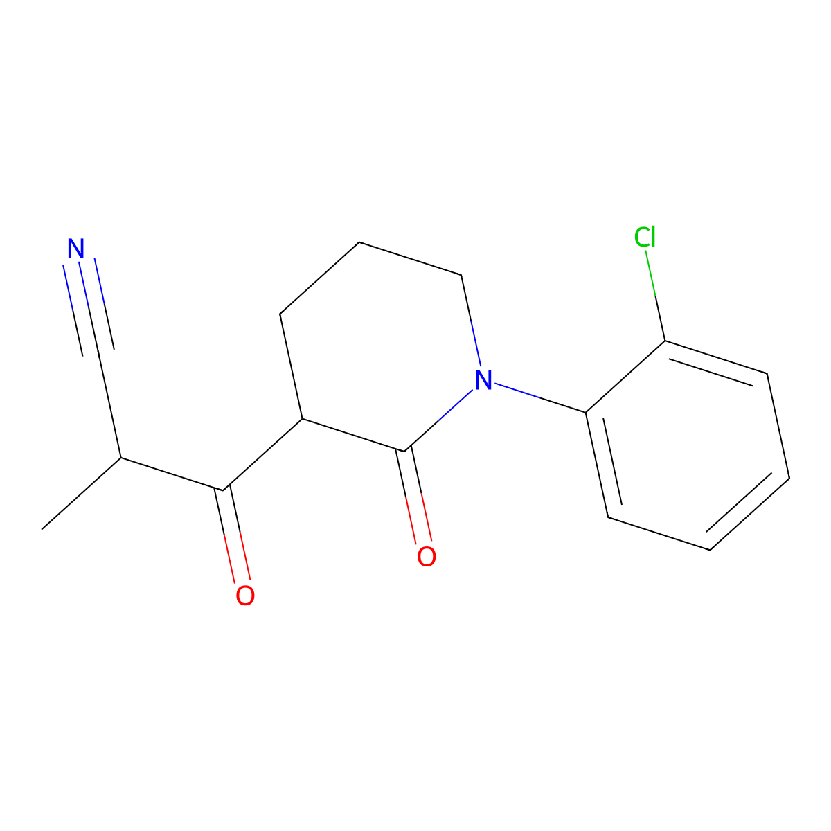 3-[1-(2-Chlorophenyl)-2-oxopiperidin-3-yl]-2-methyl-3-oxopropanenitrile molecular structure, CAS 2060057-97-6