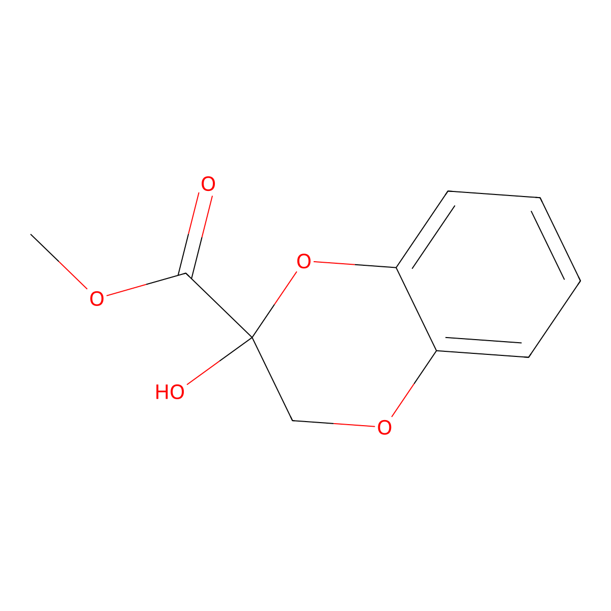 Methyl 2-hydroxy-2,3-dihydro-1,4-benzodioxine-2-carboxylate molecular structure, CAS 2060058-03-7