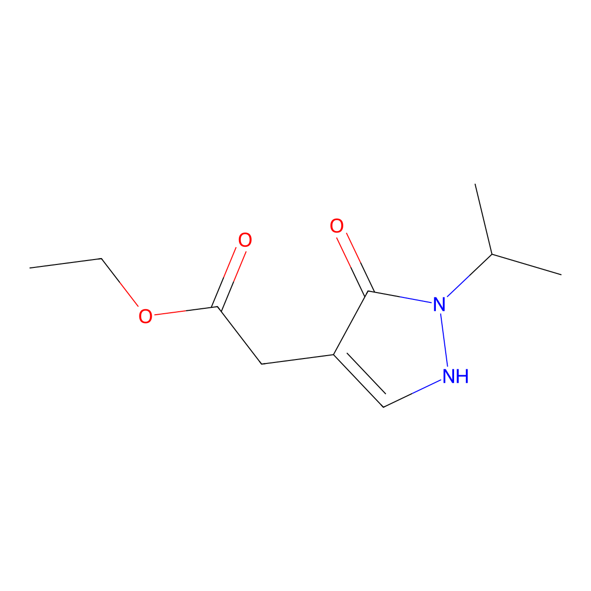 Ethyl 2-[3-oxo-2-(propan-2-yl)-2,3-dihydro-1H-pyrazol-4-yl]acetate molecular structure, CAS 2060058-08-2