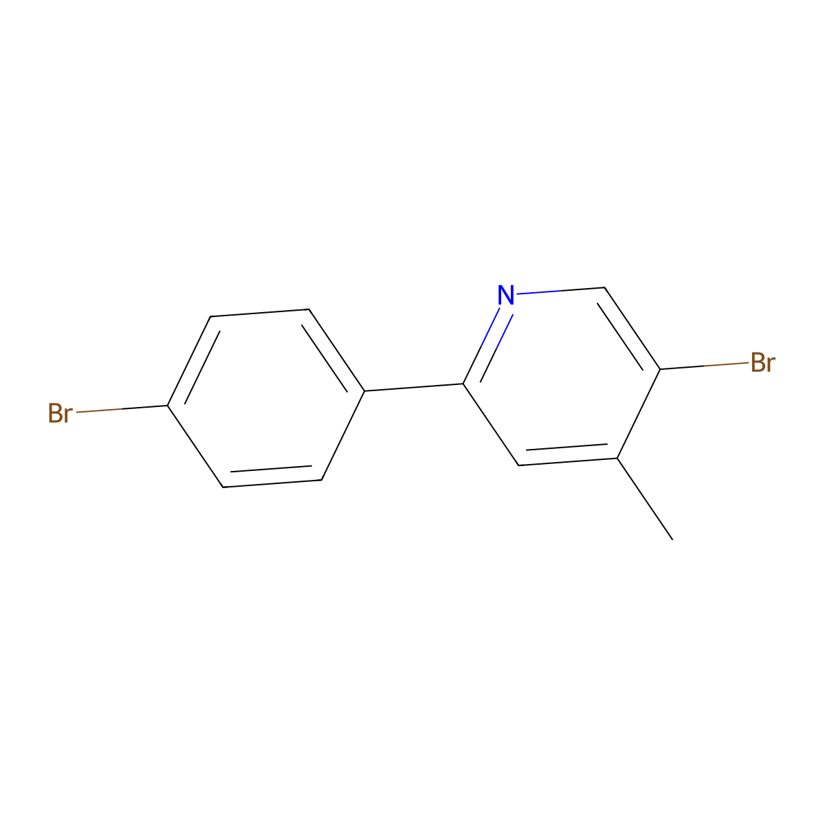 5-Bromo-2-(4-bromophenyl)-4-methylpyridine molecular structure, CAS 2060058-11-7