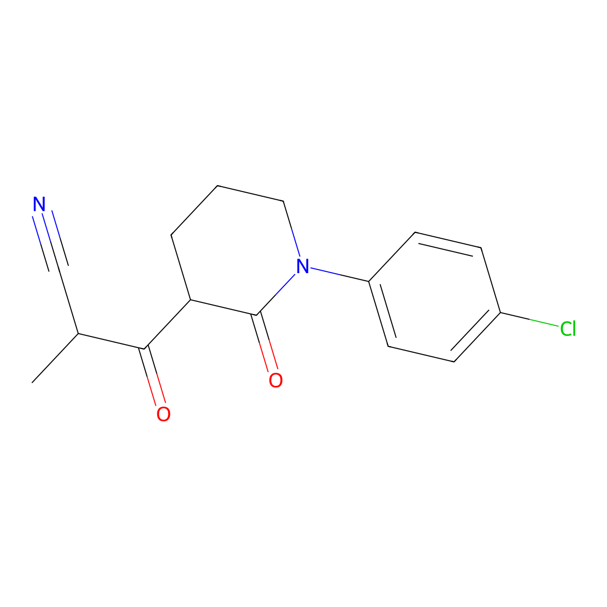 3-[1-(4-Chlorophenyl)-2-oxopiperidin-3-yl]-2-methyl-3-oxopropanenitrile molecular structure, CAS 2060058-19-5