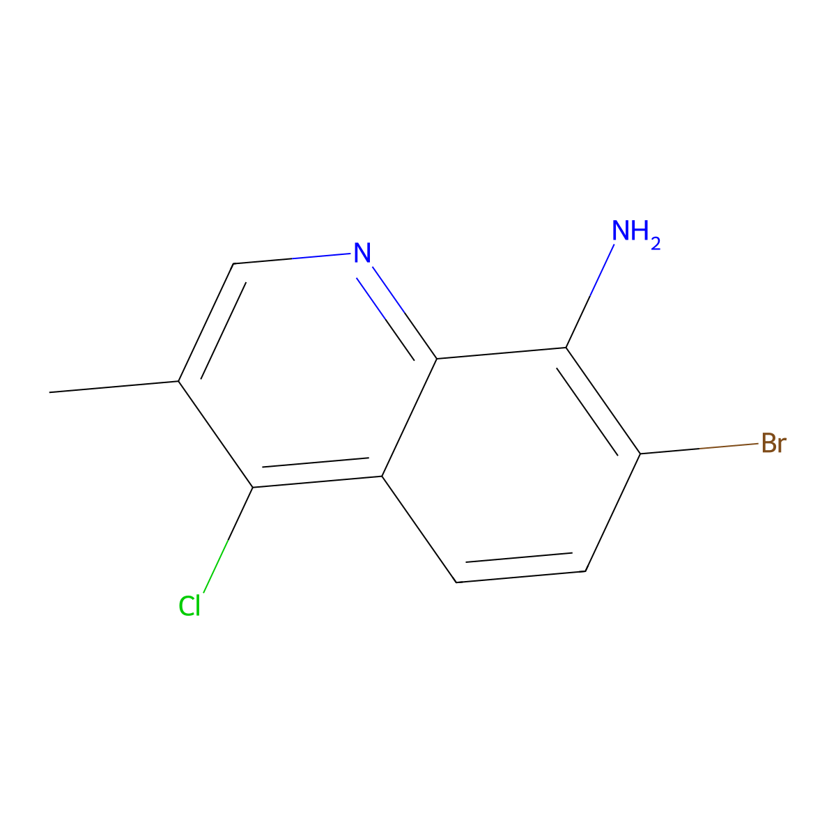 7-Bromo-4-chloro-3-methylquinolin-8-amine molecular structure, CAS 2060058-23-1