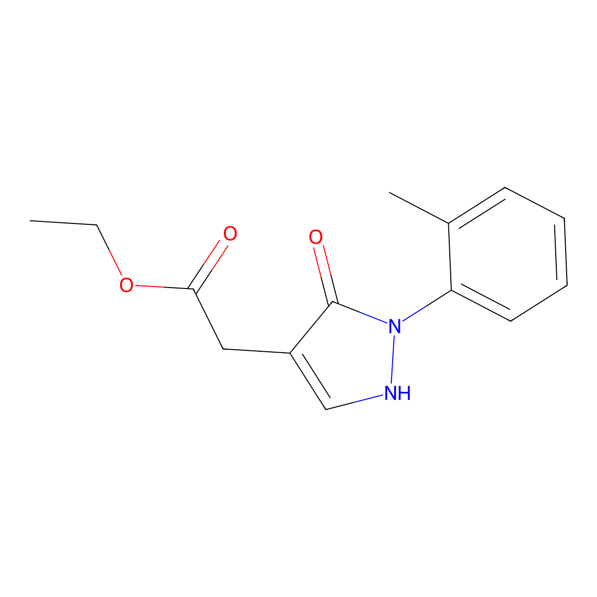 Ethyl 2-[2-(2-methylphenyl)-3-oxo-2,3-dihydro-1H-pyrazol-4-yl]acetate molecular structure, CAS 2060058-25-3