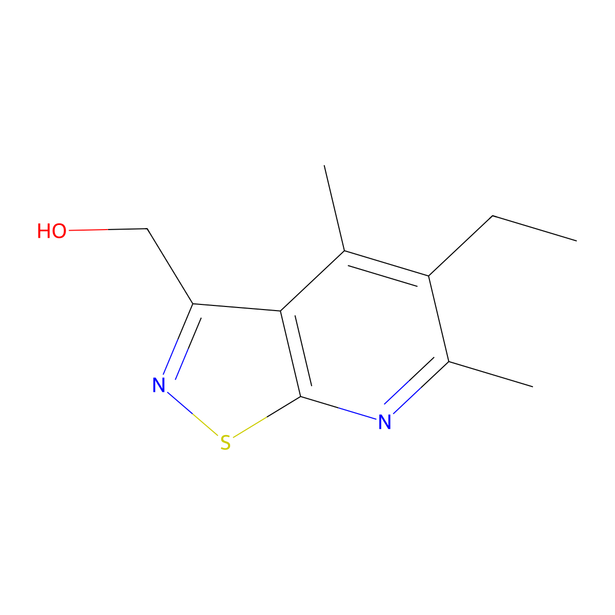 {5-Ethyl-4,6-dimethyl-[1,2]thiazolo[5,4-b]pyridin-3-yl}methanol molecular structure, CAS 2060058-26-4
