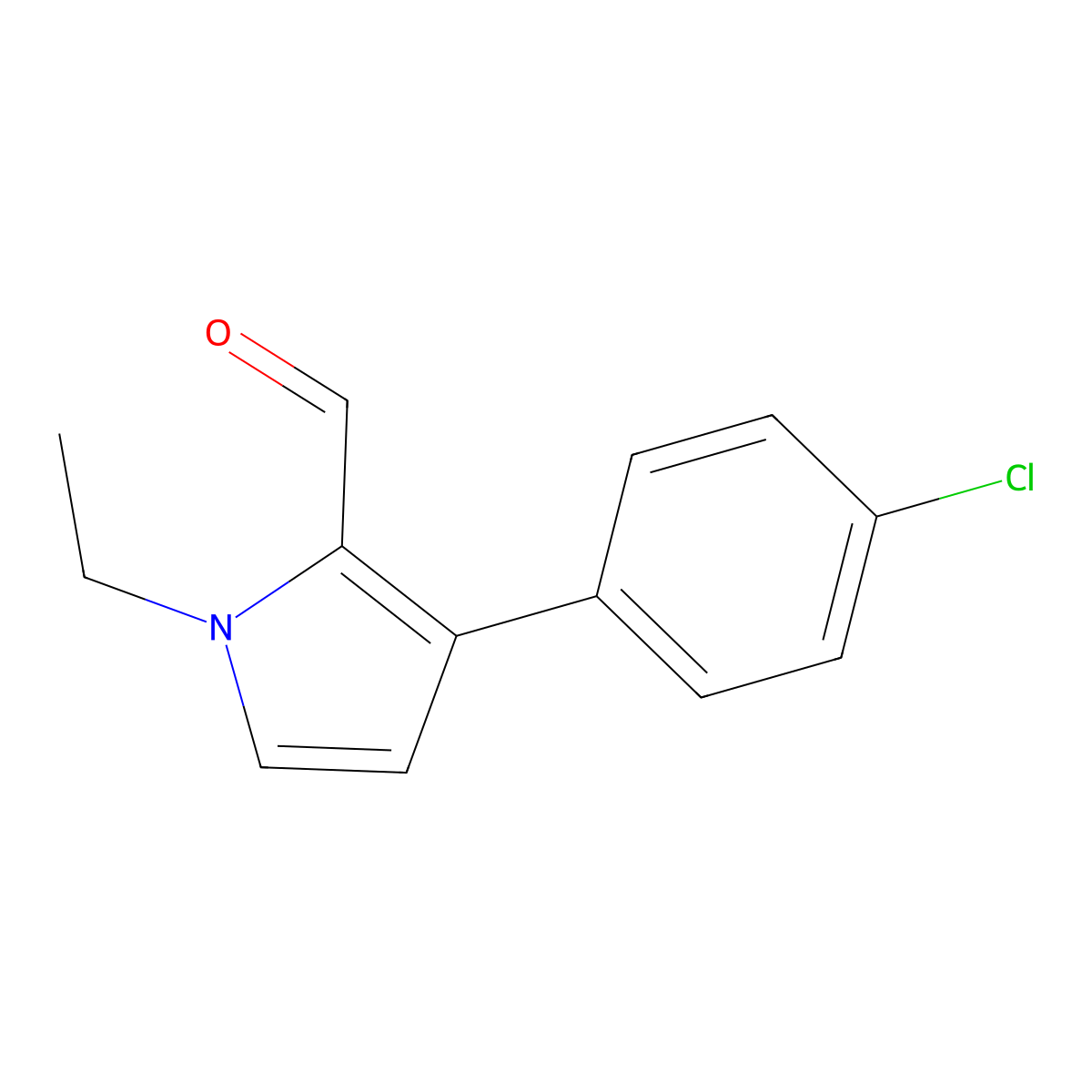 3-(4-Chlorophenyl)-1-ethyl-1H-pyrrole-2-carbaldehyde molecular structure, CAS 2060058-27-5