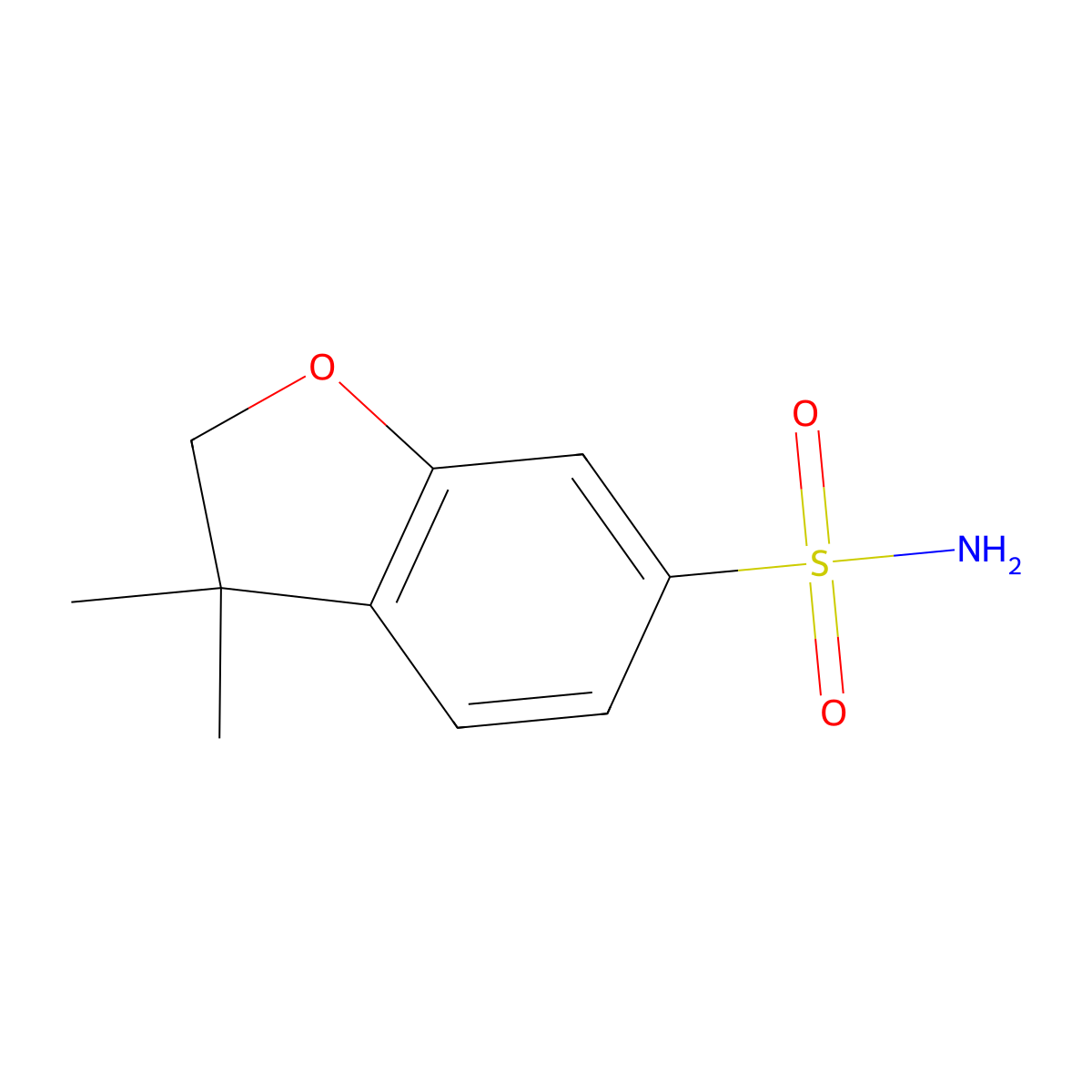 3,3-Dimethyl-2,3-dihydro-1-benzofuran-6-sulfonamide molecular structure, CAS 2060058-35-5