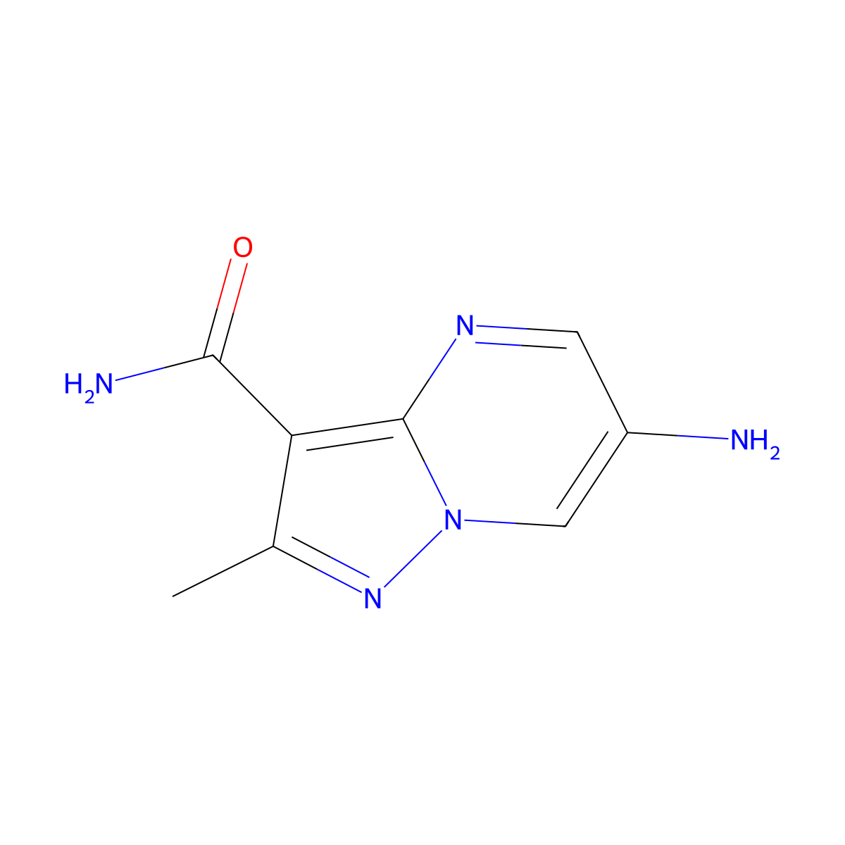 6-Amino-2-methylpyrazolo[1,5-a]pyrimidine-3-carboxamide molecular structure, CAS 2060058-37-7