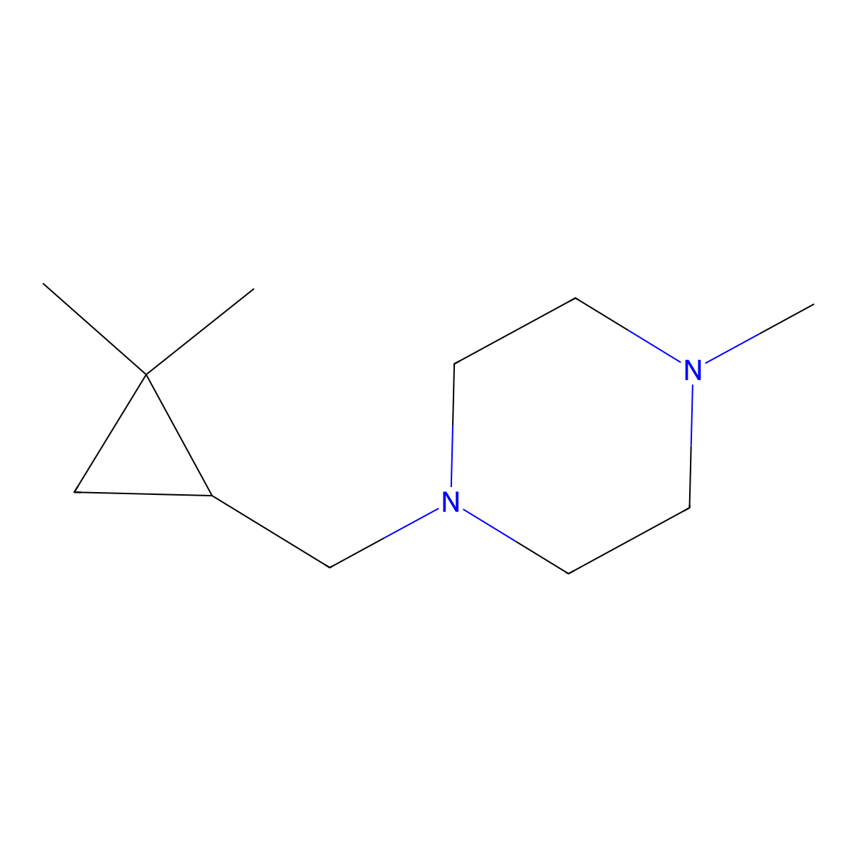 1-[(2,2-Dimethylcyclopropyl)methyl]-4-methylpiperazine molecular structure, CAS 2060058-46-8
