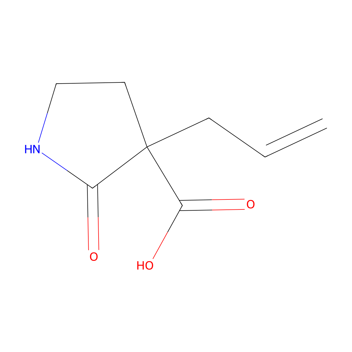 2-Oxo-3-(prop-2-en-1-yl)pyrrolidine-3-carboxylic acid molecular structure, CAS 2060058-55-9