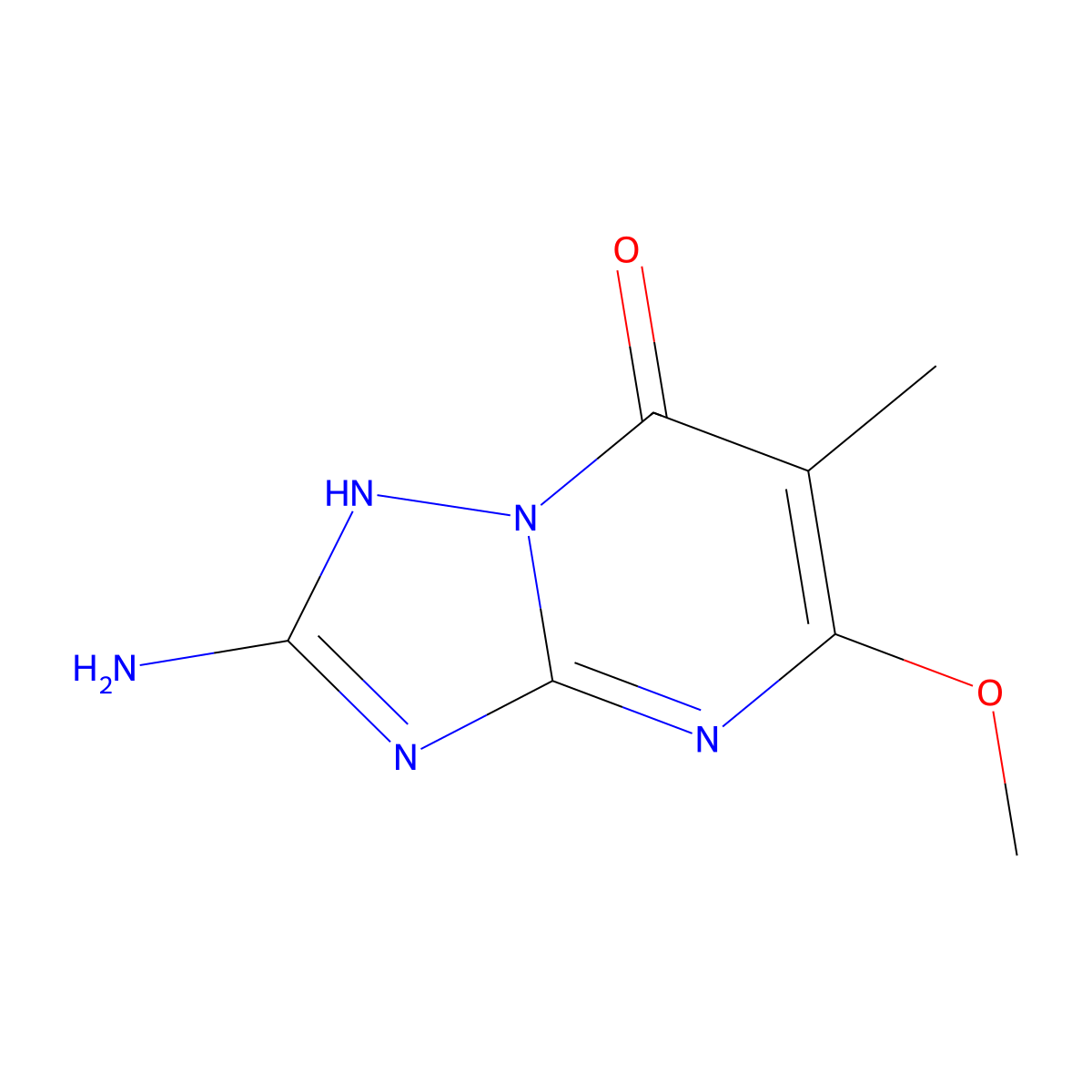 2-Amino-5-methoxy-6-methyl-4H,7H-[1,2,4]triazolo[1,5-a]pyrimidin-7-one molecular structure, CAS 2060058-72-0