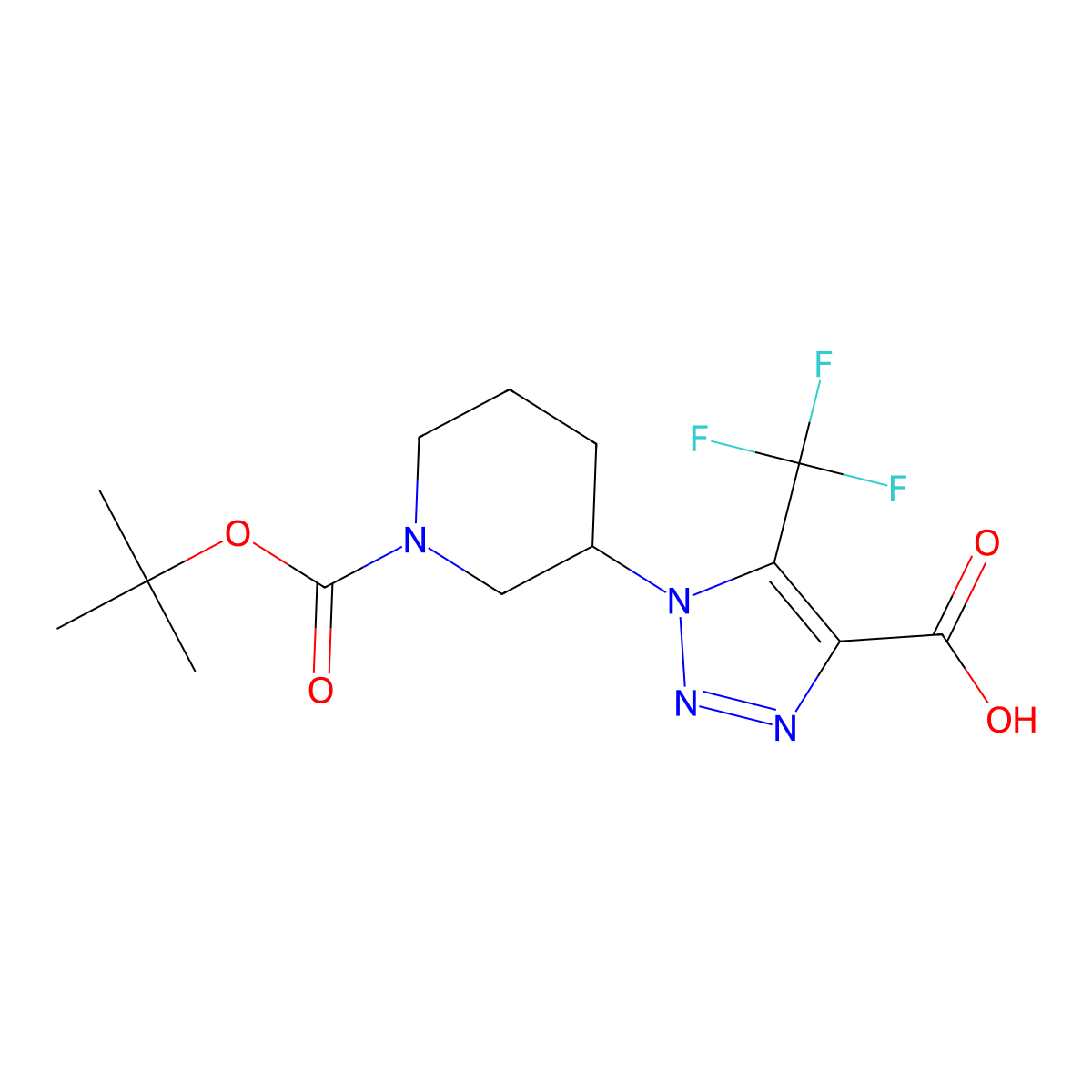 1-{1-[(tert-butoxy)carbonyl]piperidin-3-yl}-5-(trifluoromethyl)-1H-1,2,3-triazole-4-carboxylic acid molecular structure, CAS 2060058-73-1